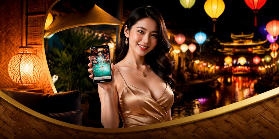 Người chơi casino trên di động tại Huế với nón lá – khung cảnh Việt Nam truyền thống