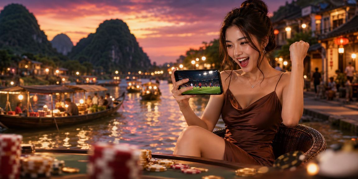 Người chơi tại Ninh Bình theo dõi kết quả cá cược casino bên ly cà phê