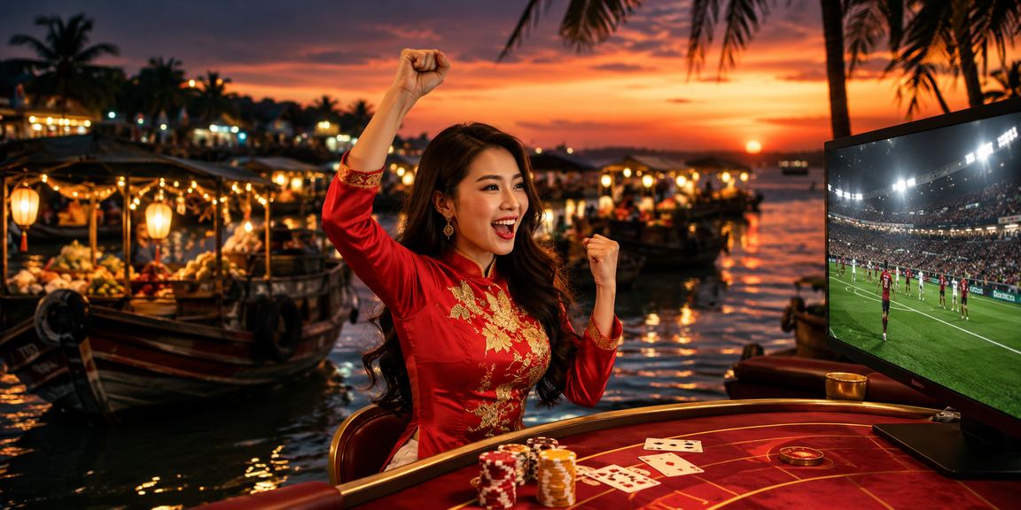 Người chơi Baccarat mặc áo dài tại Phú Quốc – casino cao cấp tại khu du lịch biển đảo